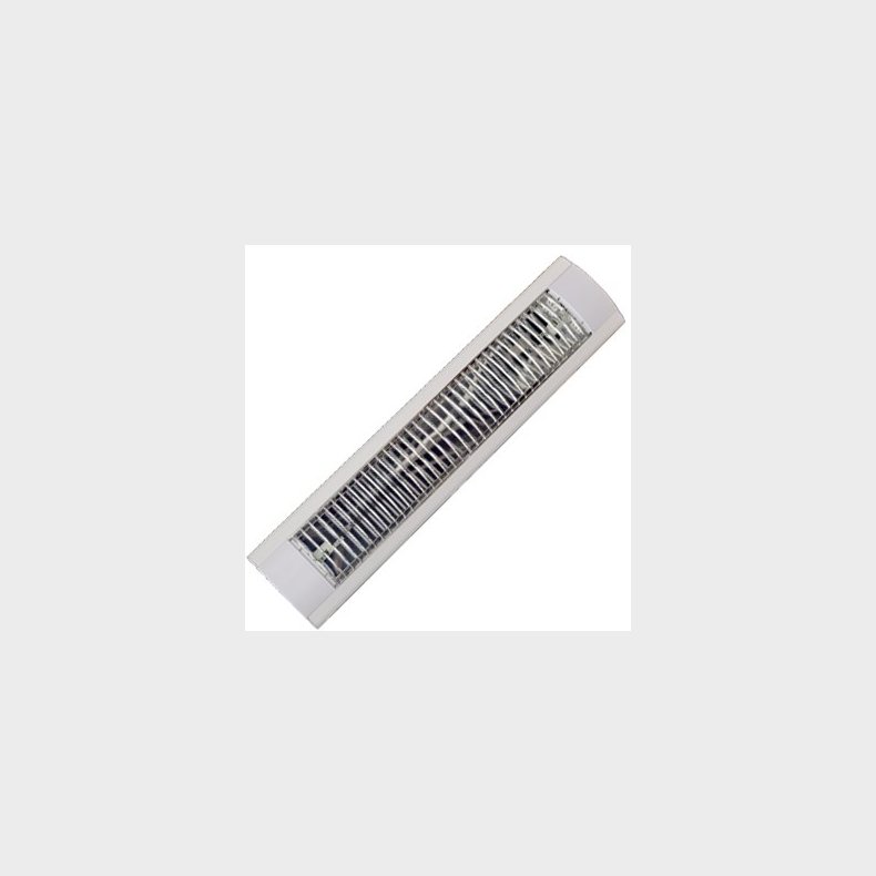 Pilo armatur hvid 2X36W m/gitter