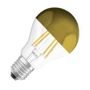 Topforspejler led med guld 6 watt 550 lumen E27 2700 Kelvin D�mpbar