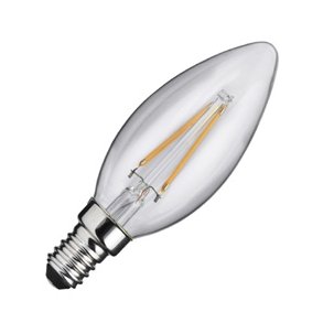 LED kerte i klar 2W E 14 2700 Kelvin 