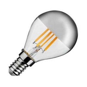 Topforspejler led krone s�lv top 2,5W watt 200 lumen E14 2700 Kelvin D�mpbar