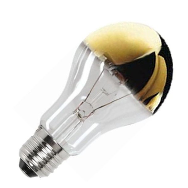 Topforspejlet Standard guld/klar 75W E27